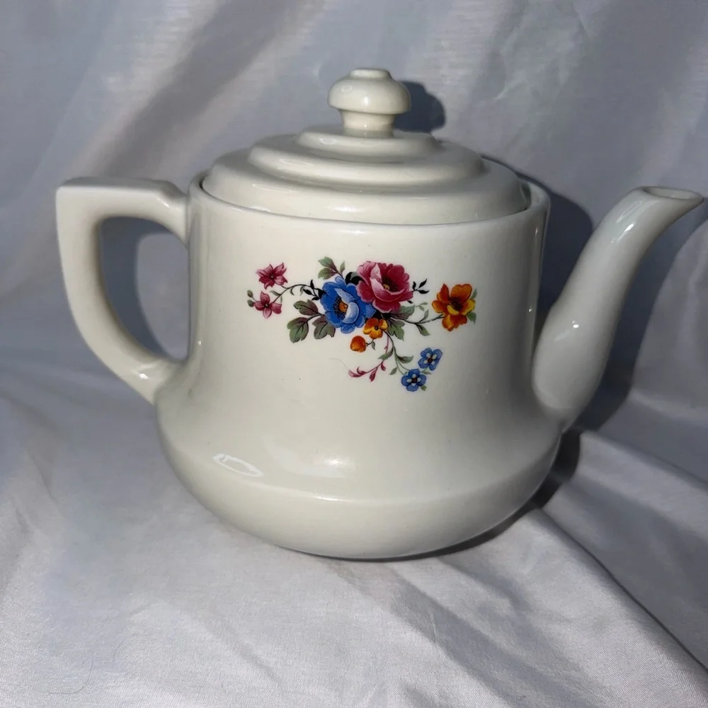 Vintage Drip-O-lator Ceramic Coffee/Teapot - Enterprise Aluminum Co. - Floral